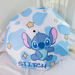 Disney Stitch Sunumbrella Cartoon Lilo & Stitch Umbrella UV Protection 3 Folding Portable Sunshade for Women and Children Gift