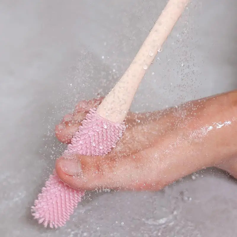 Silicone Toe Brush Foot Washing Brush Toe Cleaner for Shower Foot Scrubber  Dead Skin Foot Washing Tool  Long Handle Toe Cleaner